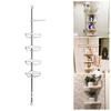 Stainless Steel Shower Caddy Tension Pole 4 Tier Adjustable Shelves Quick Installation Corner Shower Caddy Rustproof Storage Rack