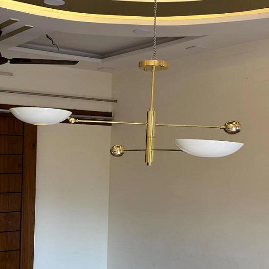 2 Pendant Light | Antique Brass Sputnik Chandelier Light | Mid Century Brass Modern Ceiling | Custom Kitchen Light Fixture