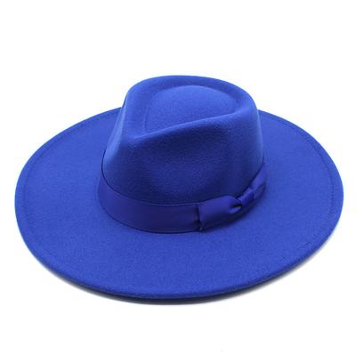 2021 Woolen Top Hat Ladies Jazz Hat Versatile, British Style Edge Concave Top Felt Hat