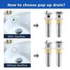 1Pcs Durable Thickened Bathroom Sink Drain Stop Silver Siphon Sink Drain Strainer Sink Plug Washbasin Pipe