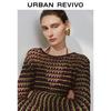 UR Women's Textured Color Block Long Sleeve Knit Sweater