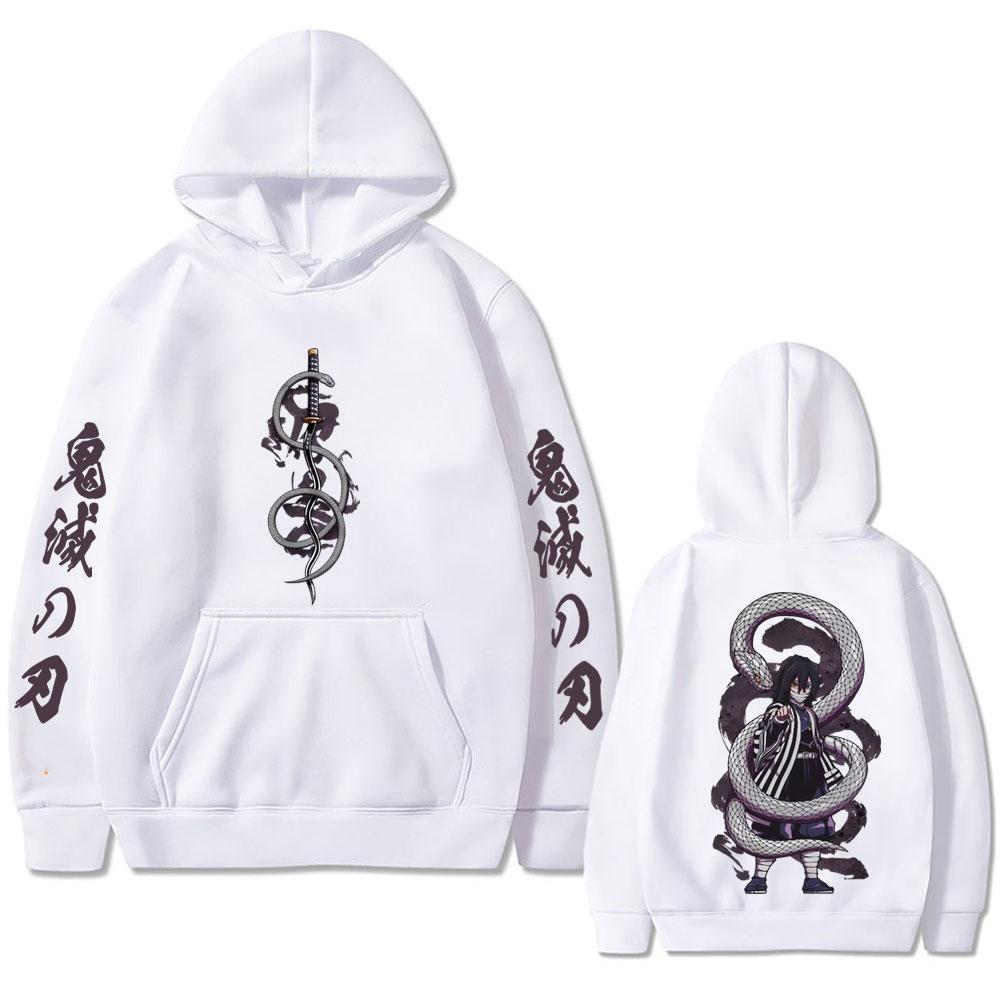 Anime Demon Slayer Serpent Hashira Iguro Obanai Hoodie Men Women Clothing Oversized Hoodies Man Vintage Hooded Tracksuit