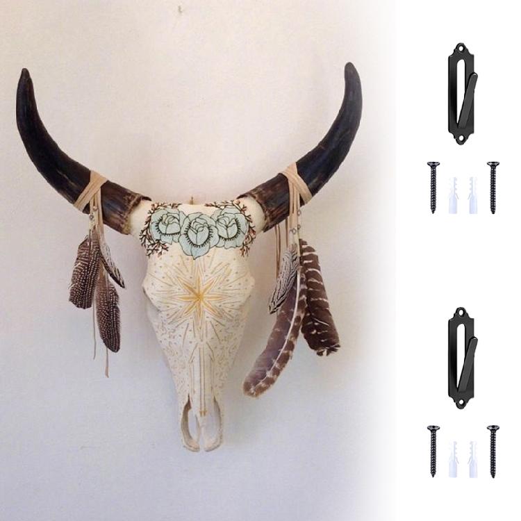 3Pcs Home Wall Mount Bracket With Expansion Screw Deer Skulls Mount Hook Skulls Hanger For Hanging Small Animals