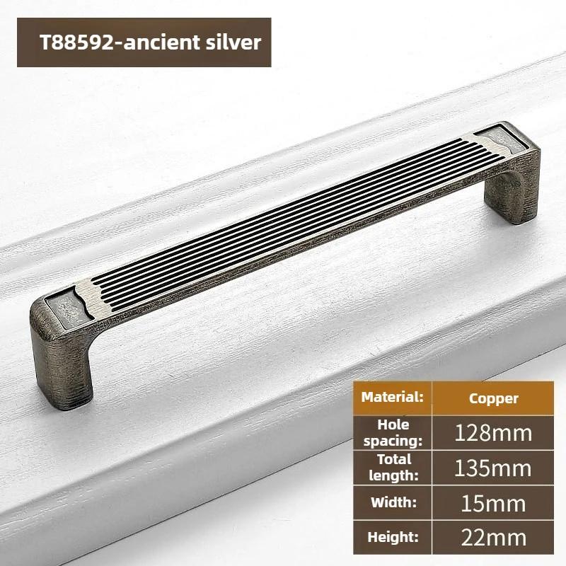 Modern Simple High-End Antique Brass Cabinet Door Handle Light Luxury for Wardrobe Shoe Cabinet - Vintage Style Hardware