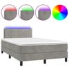 VidaXL Sommier à Lattes de Lit avec Matelas et LED, Lit Rembourré, Lit Double, Lit Adulte de Chambre à Coucher Intérieur, 3134393