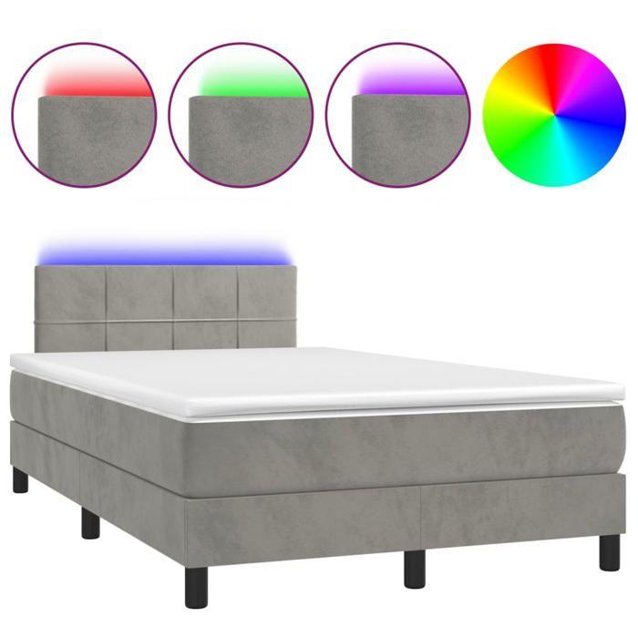 VidaXL Sommier à Lattes de Lit avec Matelas et LED, Lit Rembourré, Lit Double, Lit Adulte de Chambre à Coucher Intérieur, 3134393