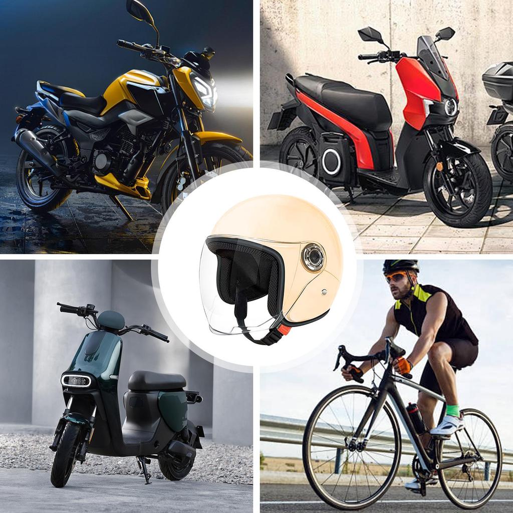 Large Motorcycle Helmet Open Face Adults Helmets Protective Gear With Visor For Outdoor Riding Adventure Commuting Sportbike