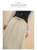 Women's Tencel Wool A-line Midi Skirt, High Waist, Hip-Covering, Pleated, Spring/Autumn 2025