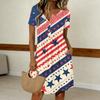 Women Casual Short Sleeve Dress Button Front V Neck Loose Fit Above Knee Dress with Pockets Lightweight Summer Dress