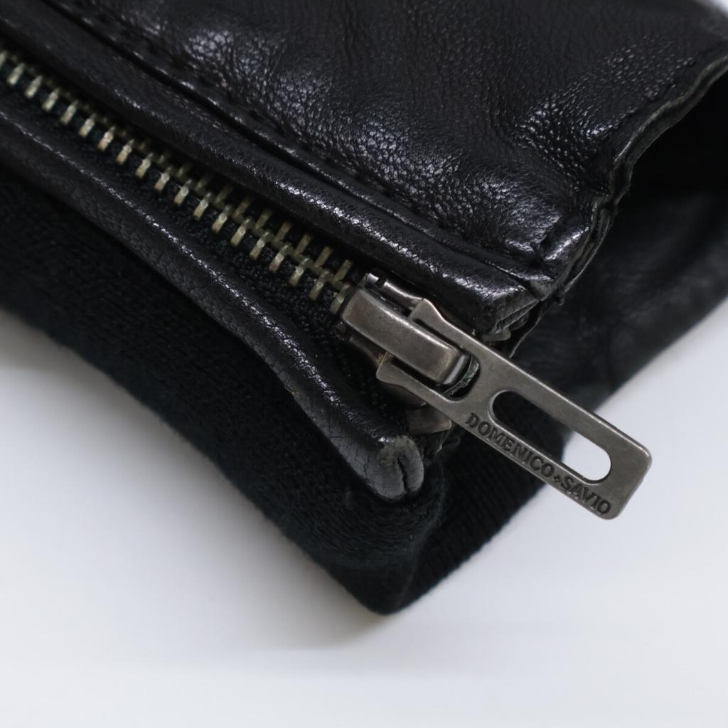 DOMENICO+SAVIO Negru DSM15ABZ07 Jachetă de motociclist din piele de capră 46 negru Folosit