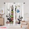 2pcs,2D plane printing Print Curtains Panda Book Club Versatile Polyester Fabric (without rod) Decorations Outdoor for Bedroom,