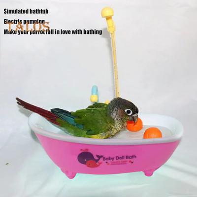 Papageienbadewanne, automatische Badewanne für Haustiervögel, Duschwanne, elektrisches Vogelbad, Brunnen, Duschbox für kleine und mittelgroße Papageien, Nymphensittiche, Sittiche, Conures