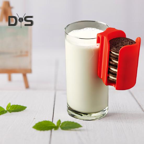 1/2ks Červený hrnek s držákem na sušenky Stojan na 10 sušenek Plastový kelímek Postranní Organizér na sušenky Čerstvost-Utěsnění Zásobník na sušenky Skladování Červený kelímek na sušenky s úložným prostorem