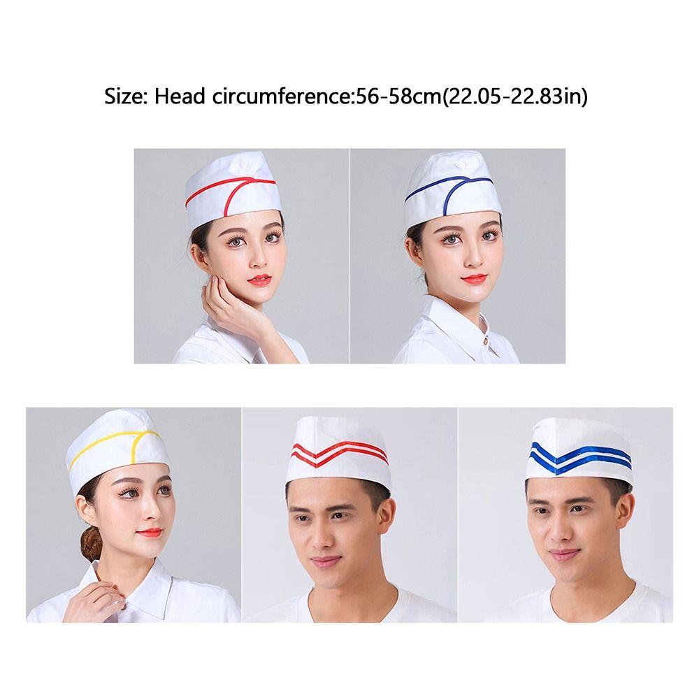 Atmungsaktive Küchenarbeitsmütze Polyester-Baumwollstoffkappen Mode Flache Oberteilmütze Catering