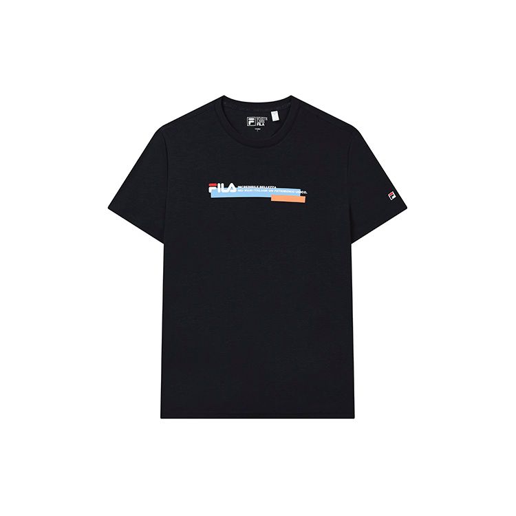 

FILA Logo Print Solid Color Round Neck Short Sleeve T-Shirt Men Tops Legendary-Blue F61M228111FNV M