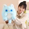 Sitzende dicke Katze Plüsch Spielzeug Cartoon Tier Plushie Peluche blau rosa grün weiß lila große Augen Kawaii Kätzchen Geschenk