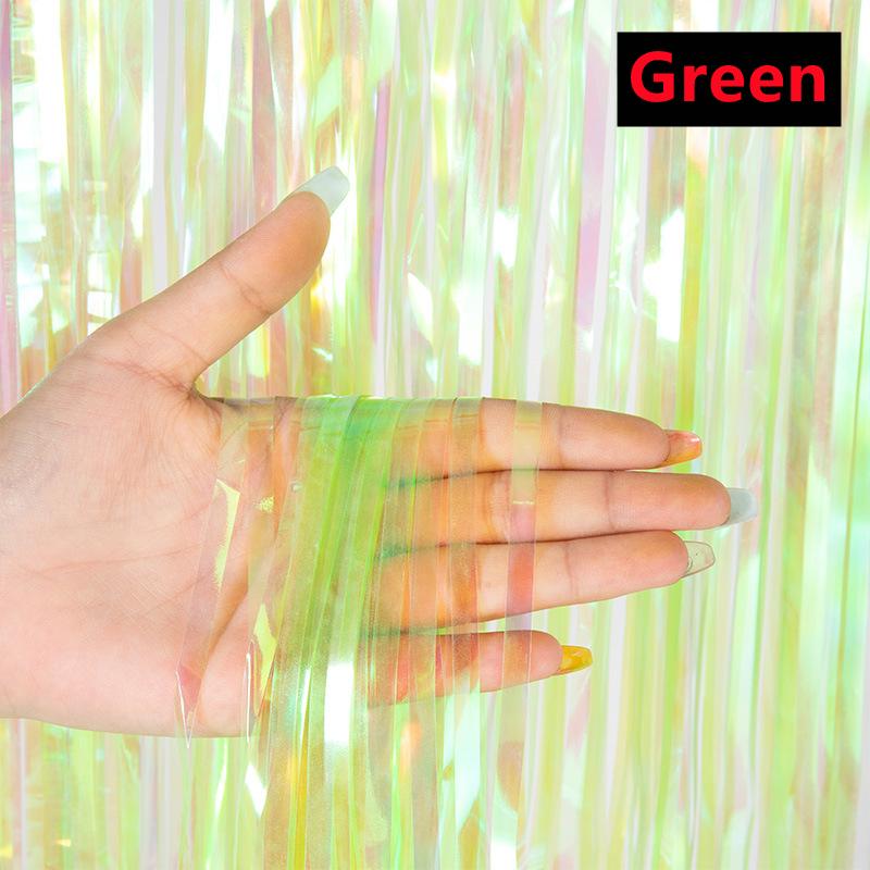 

4/2/1 упаковка великолепных занавесок для фона, мишура, бахрома, фольга, занавеска для детского душа, свадьбы, дня рождения, вечеринки, украшения, реквизит для фотобудки 1Pack зелёный