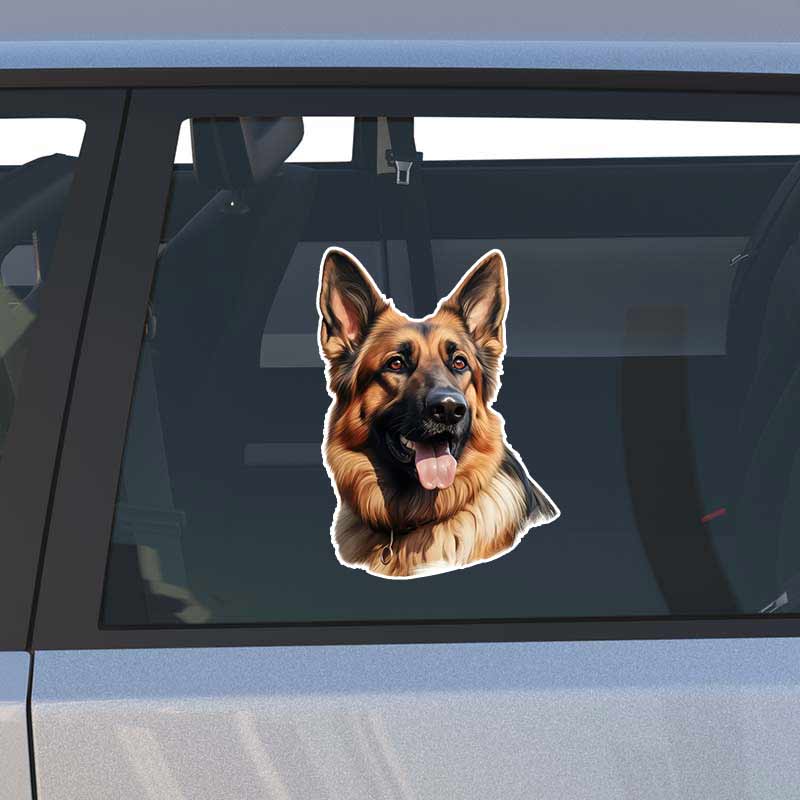 German Shepherd Pet Dog Car Stickers Waterproof Vinyl Decals Auto Body Window Bumper Decor Motorcycle Helmet Stickers TM195