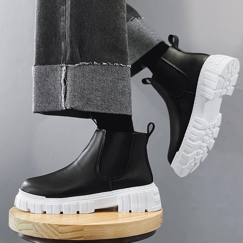 

2025 новые ботинки Martin черные кожаные британские кожаные ботинки локомотивного типа четыре сезона новые ботинки Chelsea мужская обувь 44