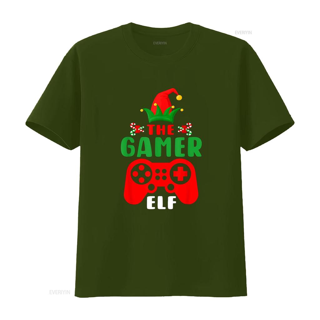 Christmas Elf Gamer Controller Boys Kids T Shirtns Gaming Xmas Shirt vintage Washed designer clothes Soft Comfortable Casual