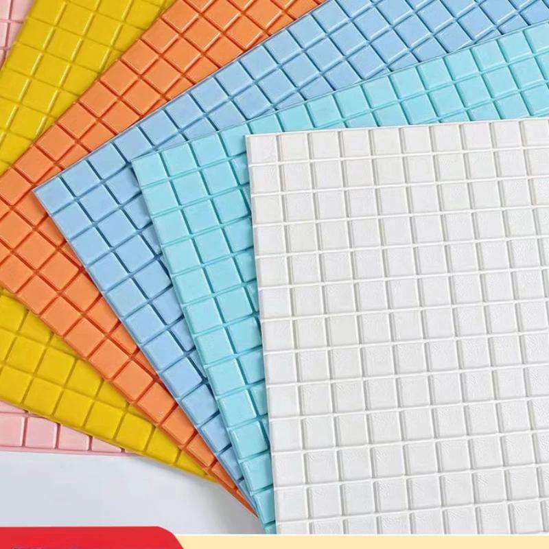 Mosaic Anti-collision Wall Sticker TV Background Decor Wallpaper Self-adhesive Living Room 3D Foam Soft Package Paste Waterproof