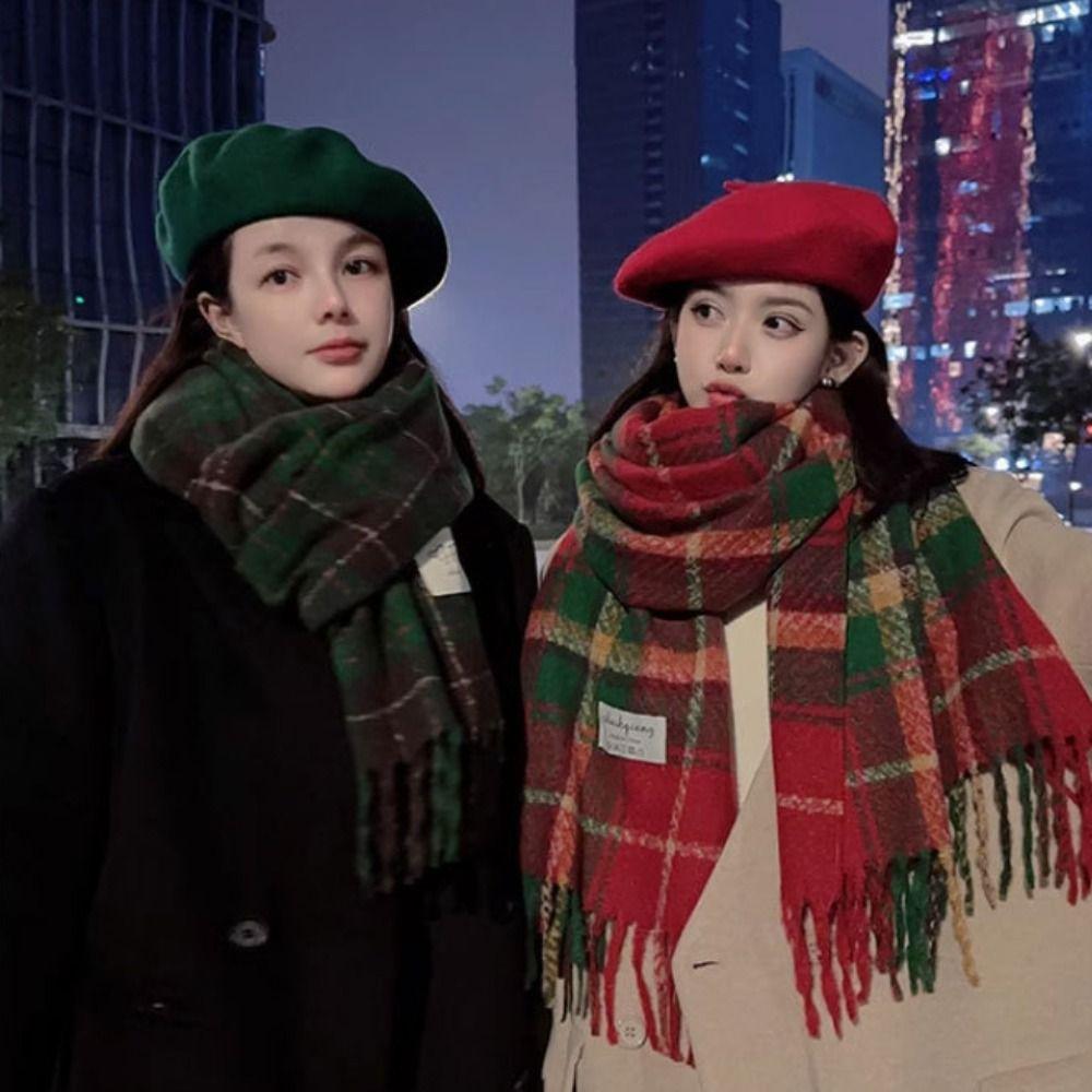 Cashmere Shawl Cashmere Scarves Thicken Warm Scarf Classic Tassel Shawl  Christmas