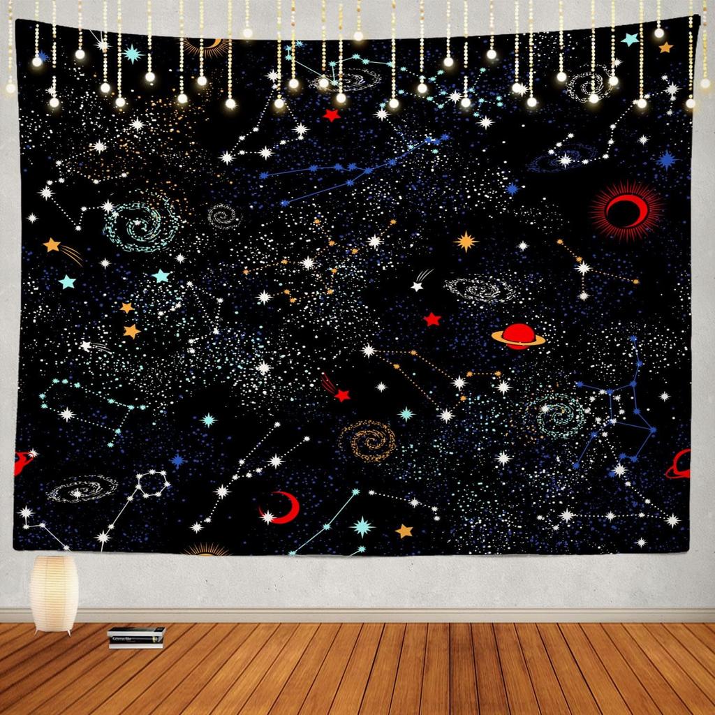 Space Tapestry,Space Pattern Science Stars in Galaxy Wall Hanging Large Tapestry Psychedelic Tapestry Decorations Bedroom Living
