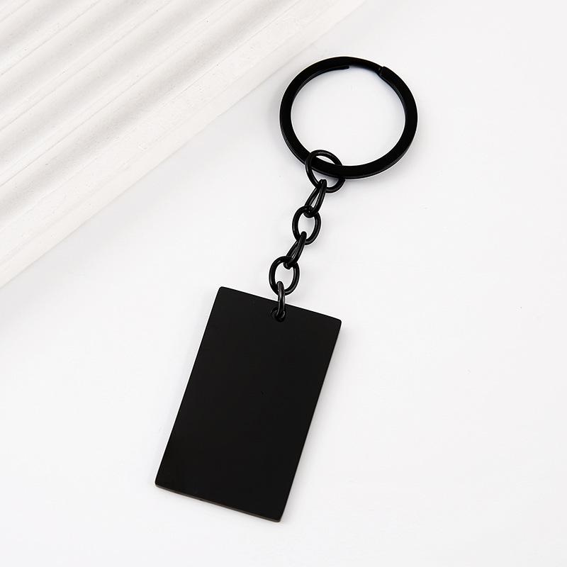Stainless Steel Blank Rectangular Keychain - Laser-Printable Metal Keyring