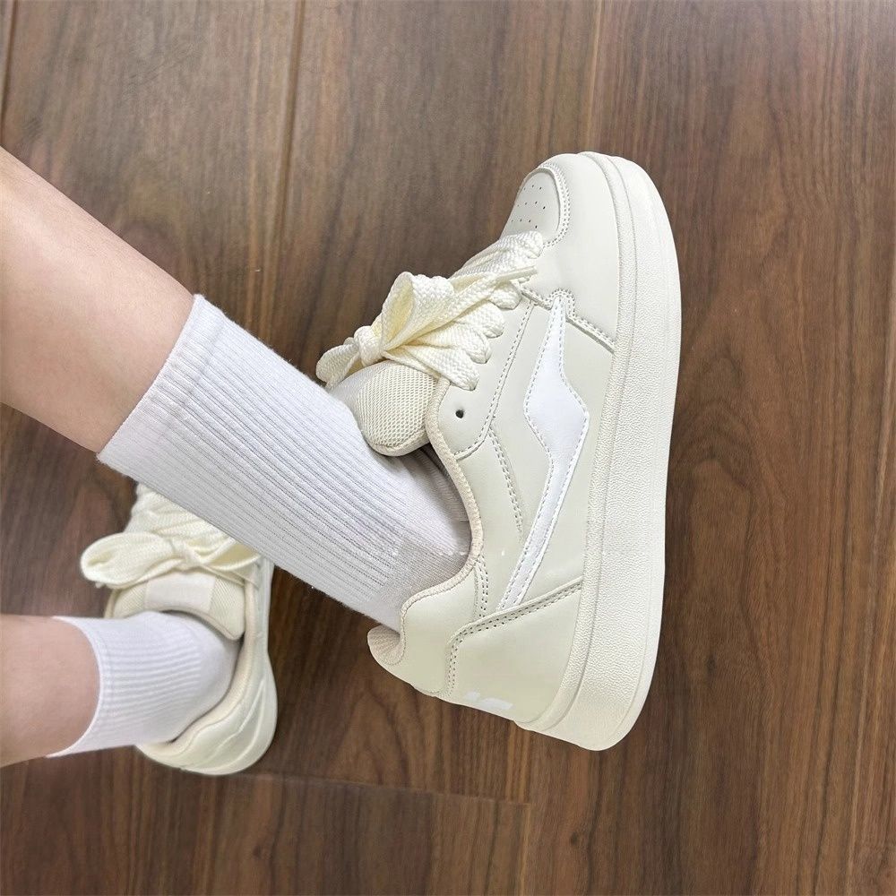 High-value thick-soled beige bread shoes women's trendy summer new versatile sports and leisure board shoes