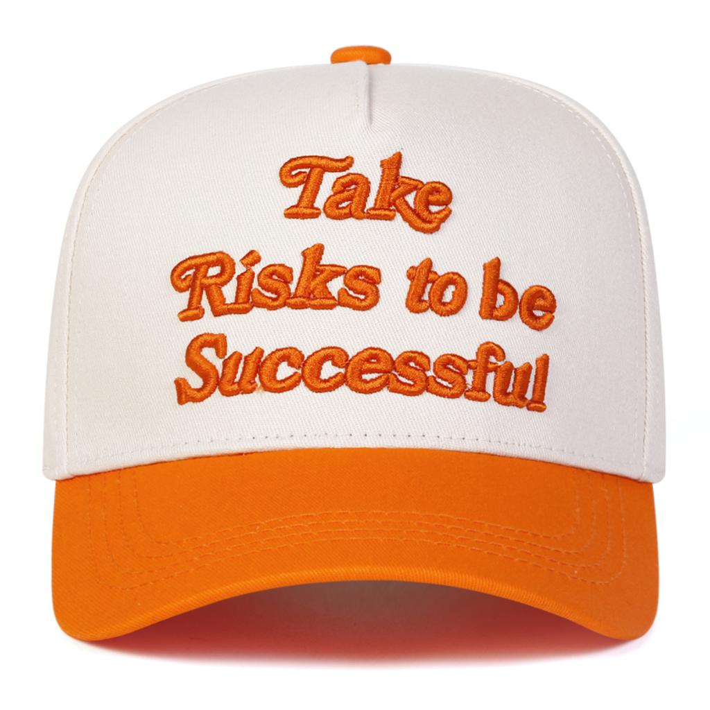 Men Take Risks To Be Successful Letter Embroidered Baseball Cap Outdoor Adjustable Sunscreen Leisure Hat Spring Autumn Travel Tourism Beach Vacation