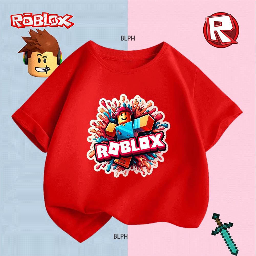 Cute Roblox Character Print Kids T-Shirt, Colorful and Fun Gaming-Inspired Tee for Boys/Girls, Ideal for Casual Wear and Roblox