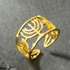 Dawapara Je Menorah Ring Jerusalem Symbol Hanukkah Chanukah Gift Judaic Jewelry Stainless Steel Adjustable Rings