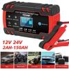 12/24V Smart Pulse Repair Battery Charger Digital Display Auto Motorcycle AGM Lead Acid Battery Maintainer Multi Protection