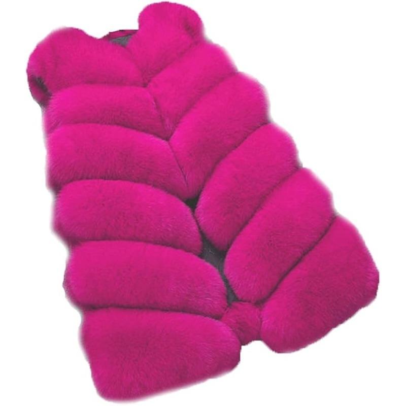 

Новый меховой жилет средней длины для женщин, имитация лисьего меха, на осень и зиму XXXL розы красного