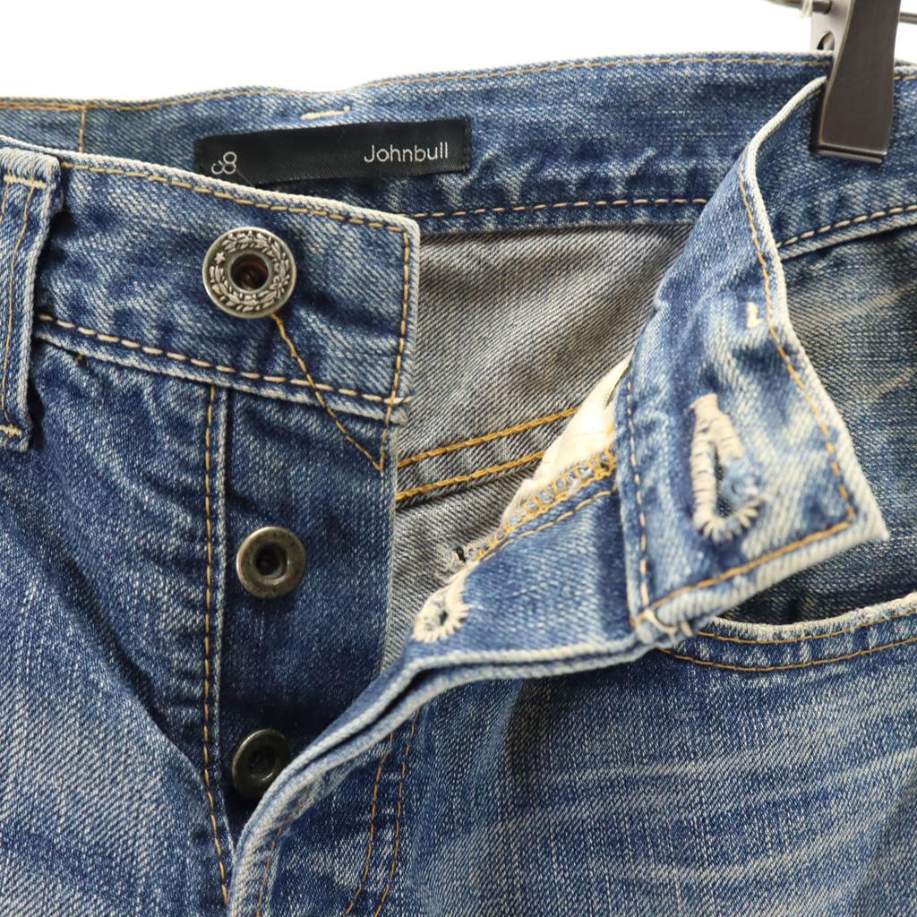 Johnbull Straight denim pants Stainless Steel Jeans button fly Men's Used