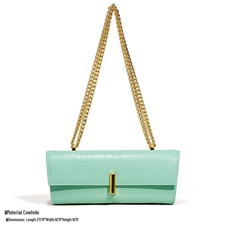 Spring 2024 Women's Genuine Leather Shoulder Crossbody Bag - Trendy Small Square Underarm Handbag