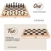 3‑In‑1 Wooden Chess Checkers   Folding Portable Interactive Chess Board Toy