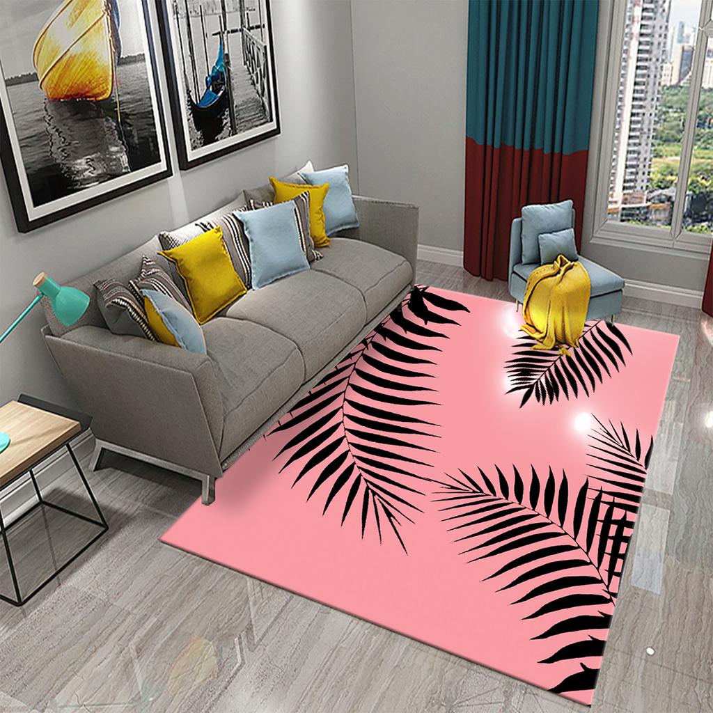 3D Palm Leaf Carpet Green Tropical Plants Rugs Kitchen Bathroom Anti-Slip Door Mats Carpet Living Room Bedroom Decor Floor Rugs