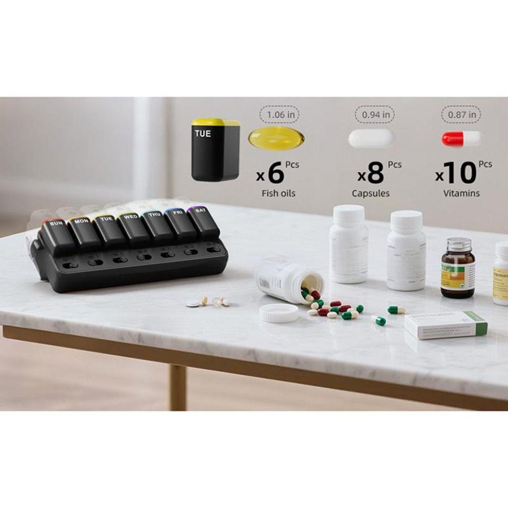 Detachable Weekly Pill Organizer 7-Grid Pill Dispenser Portable Medicine Storage Case  Home