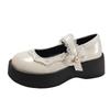 Black French Retro Platform Small Leather Shoes Women's 2025 New Summer Skirt JK Shallow Mouth Mary Jane Single Shoes