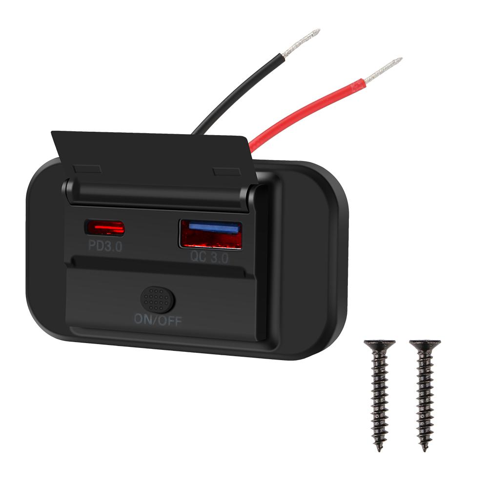 

Розетка 12 В/24 В автомобильное зарядное устройство быстрая зарядка PD 3.0 для мотоцикла кемпера грузовика квадроцикла лодки автомобиля автофургона USB зарядная розетка двойной USB разъем адаптер Red