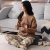 2025 Women's Spring & Autumn Cute Cartoon Cotton Pajamas - Long Sleeve & Pants, Comfortable Pullover for Homewear