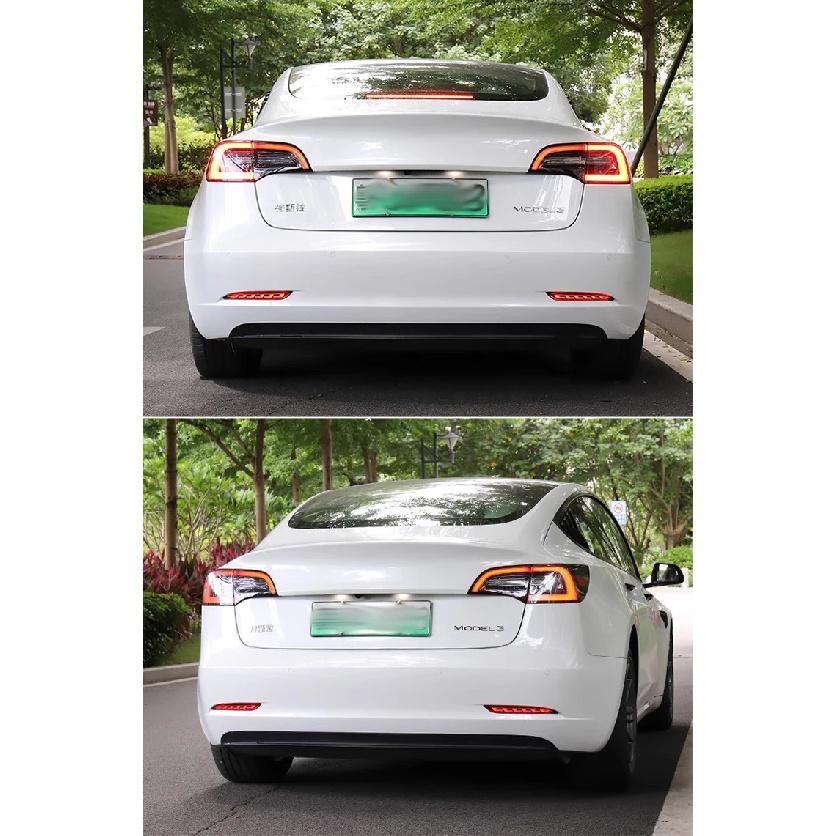 ModelY 2024 Rear Bumper LED Fog Lights Streamer Turn Signal Lamps Tail Lights For Tesla Model 3/Y 2017-2023 Auto Exterior Parts
