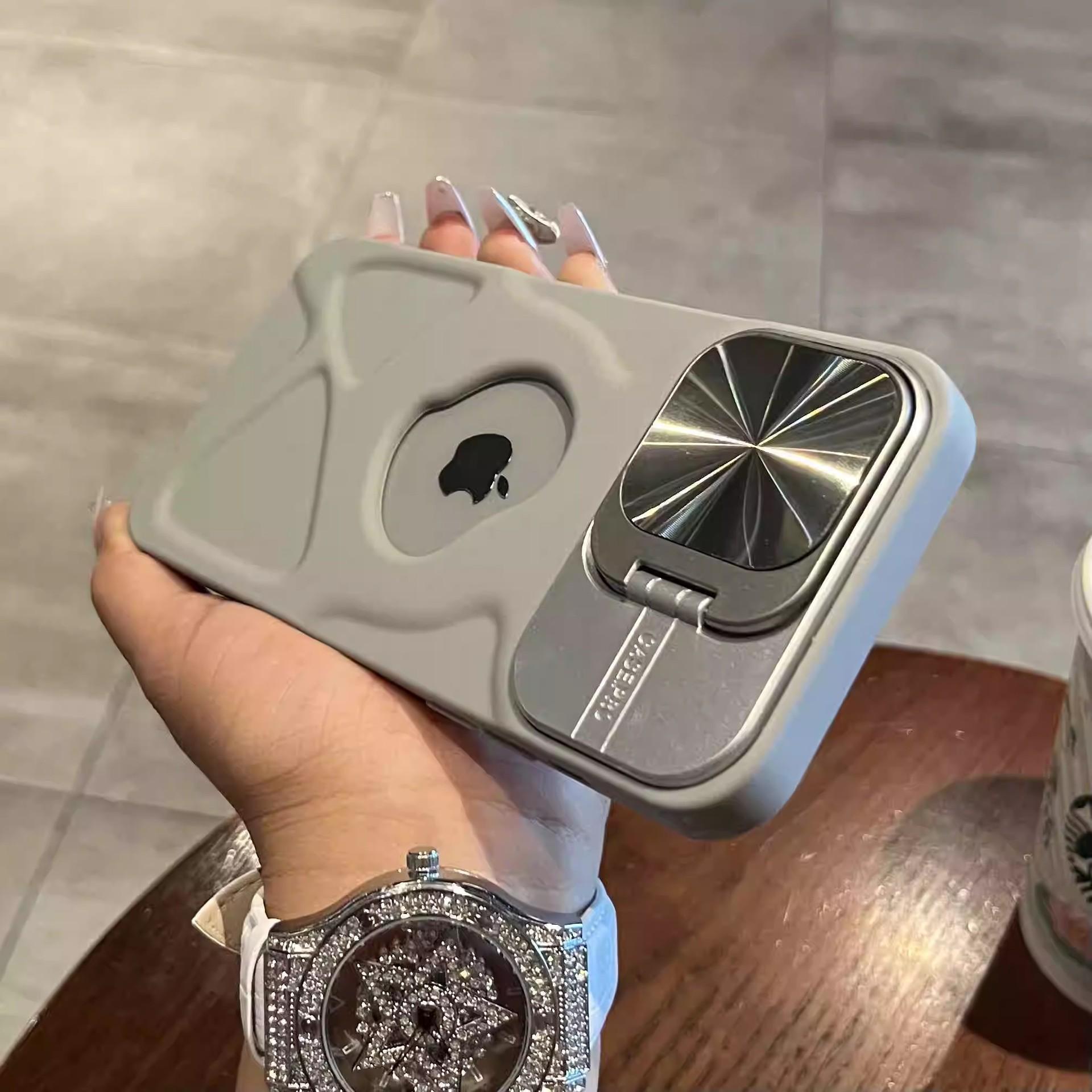 

Кронштейн для объектива Подходит для iPhone 16 Магнитный след Противоударный чехол для мобильного телефона Apple 15 Модный 14pro iPhone11proMax