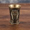 Retro Metal Cup Bronze Wine Glass 3D Relief Liquor Spirits Small Goblet Household Small Size Personality Cocktail Cup Home Decor