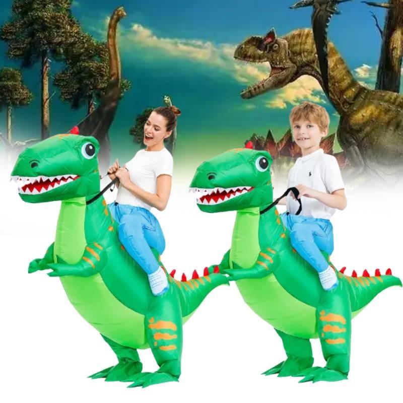Inflatable Dinosaur Green Costume Adults Child Christmas Halloween Dress Up