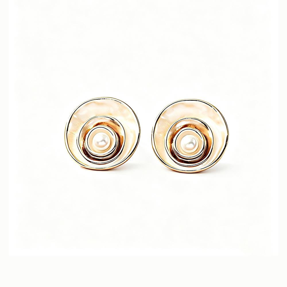 Multi Layer Spiral Coil Drip Oil Earrings, Geometric Circular Earrings, Light Luxury and Niche Earrings