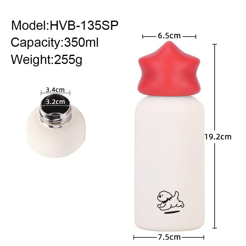 350ml Stainless Steel Vacuum Insulated Travel Mug With Star Print Portable Outdoor Sports Daily Use