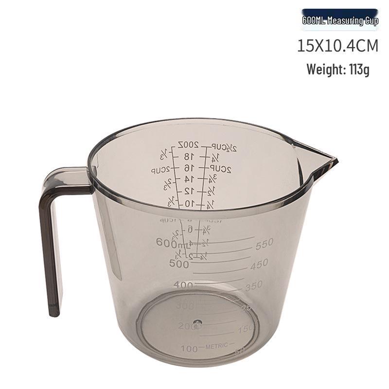 Baking Tools: Large 600ml & 300ml Transparent Plastic Measuring Cups, Kitchen Utensils