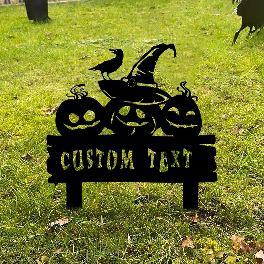Metal Garden Art Stake, Custom Fall Yard Decor, Pumpkin Sign, Thanksgiving Outdoor Decoration, Seasonal Lawn Ornament